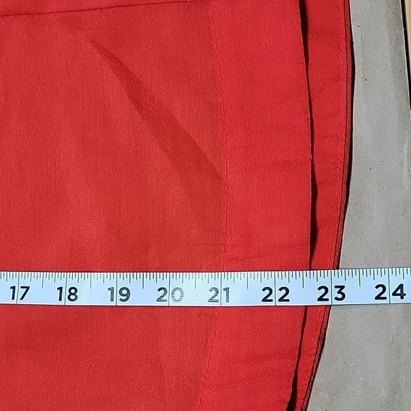 H&M Size 8 Bright Red Georgette V-Neck Blouse Ruching Detail, Excellent Cond. - Picture 9 of 12